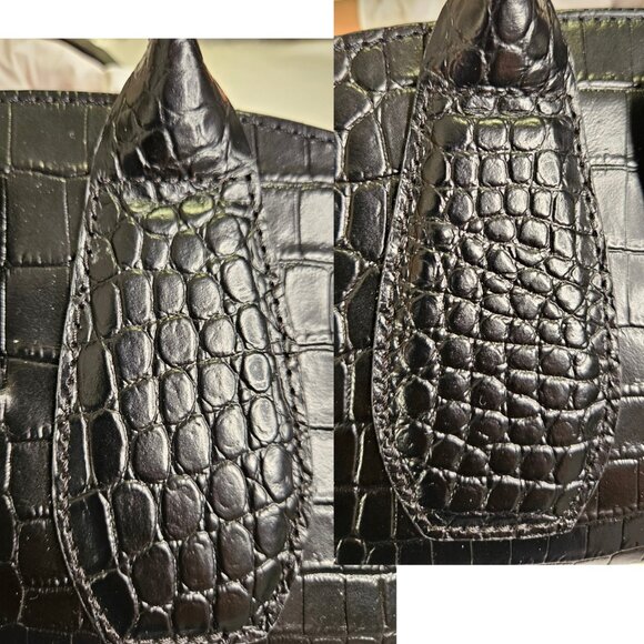 Authentic Longchamp Rosseau Mini Leather Croc Embossed - Picture 14 of 17